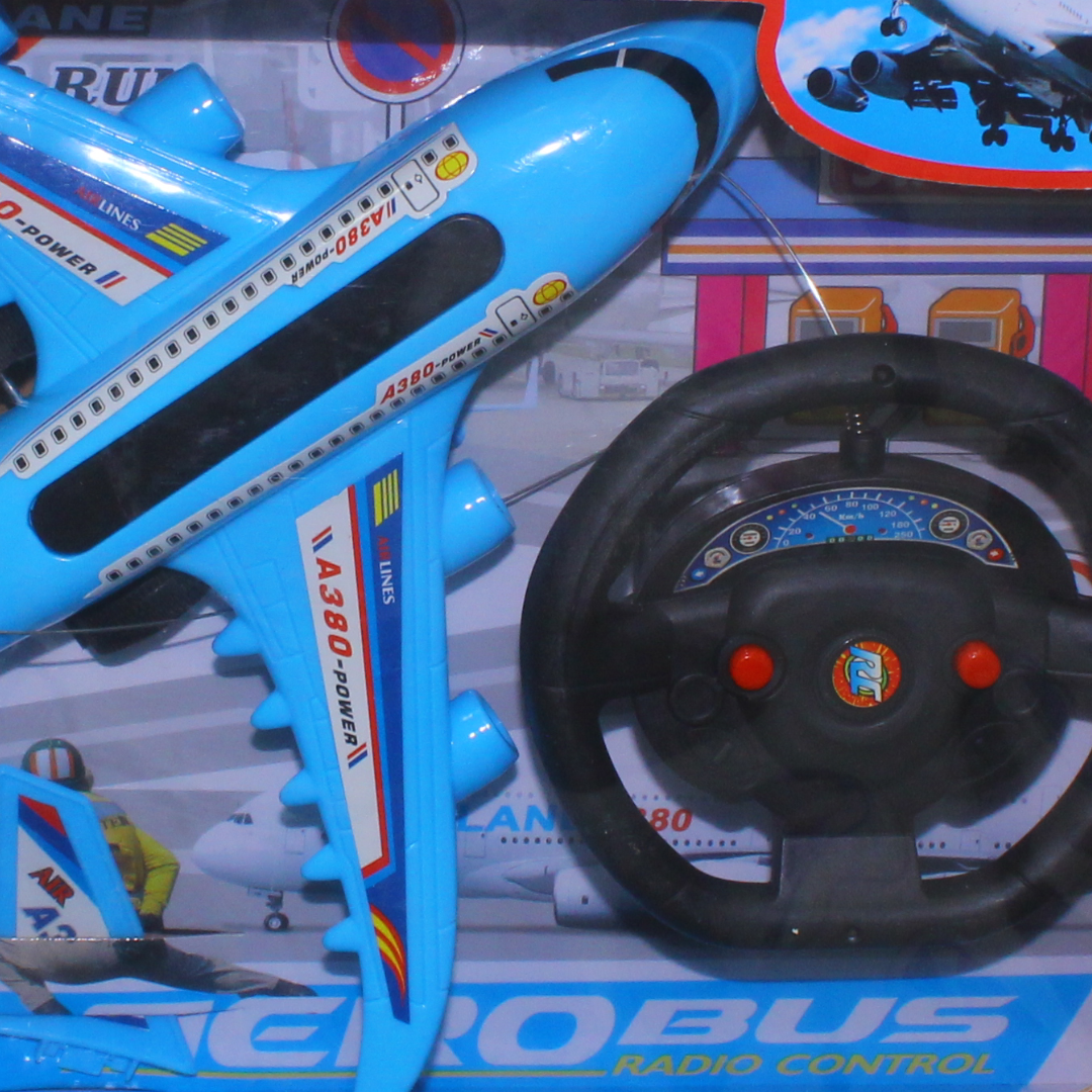Aerobus A380 Radio Control Passenger Airplane Toy Set – Baby Blue