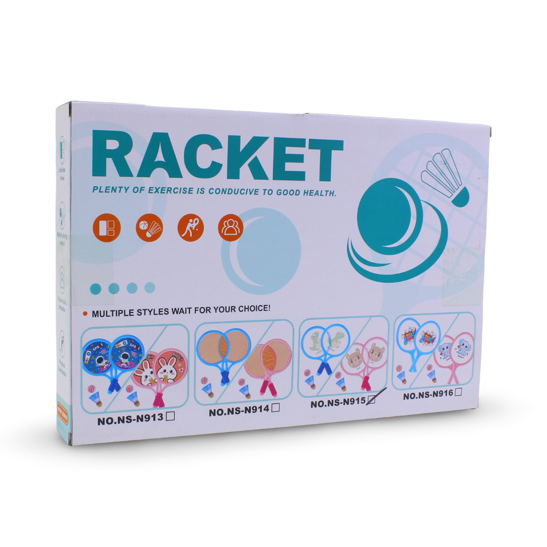 Teddy Bear Face Racket Set – Pink