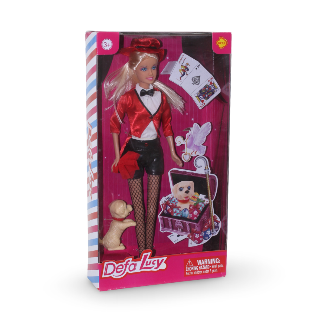 Defa Lucy Magician Doll with Accessories – Red - Toys