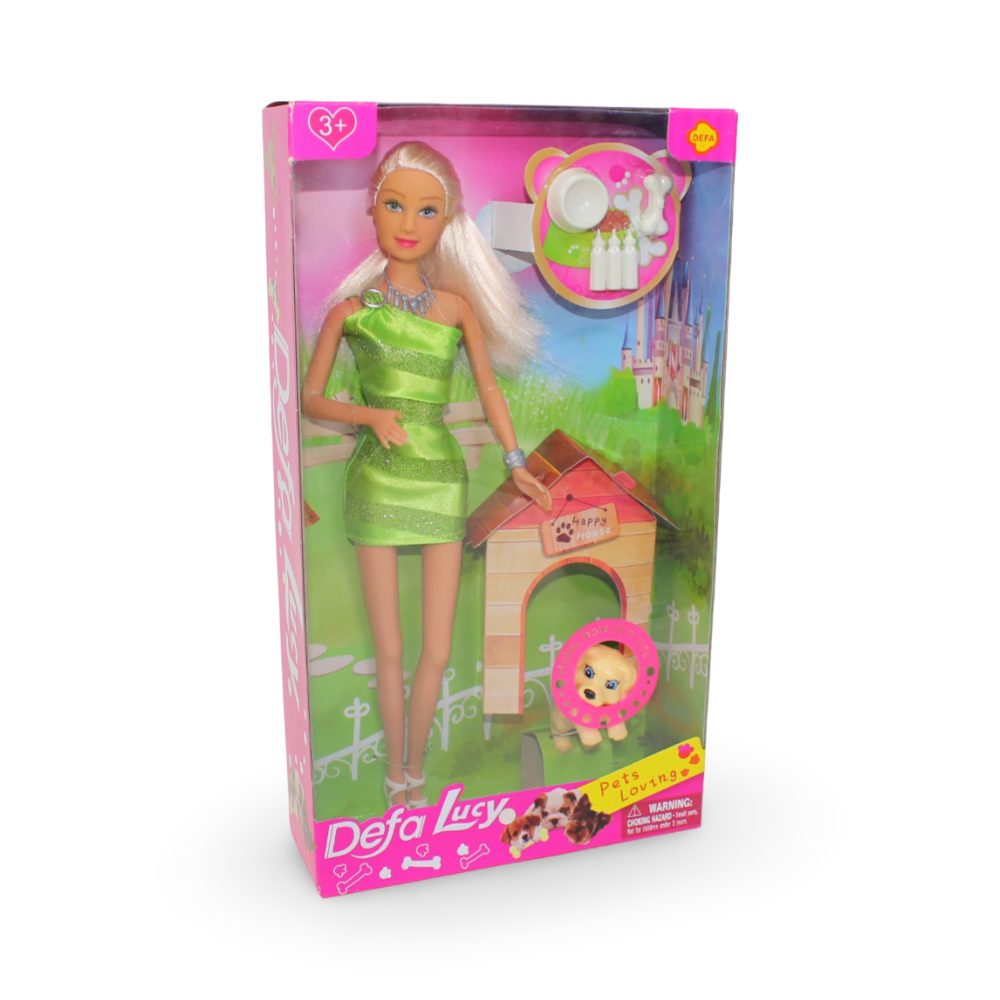 Defa Lucy Doll Set Pets Loving – Green - Toys