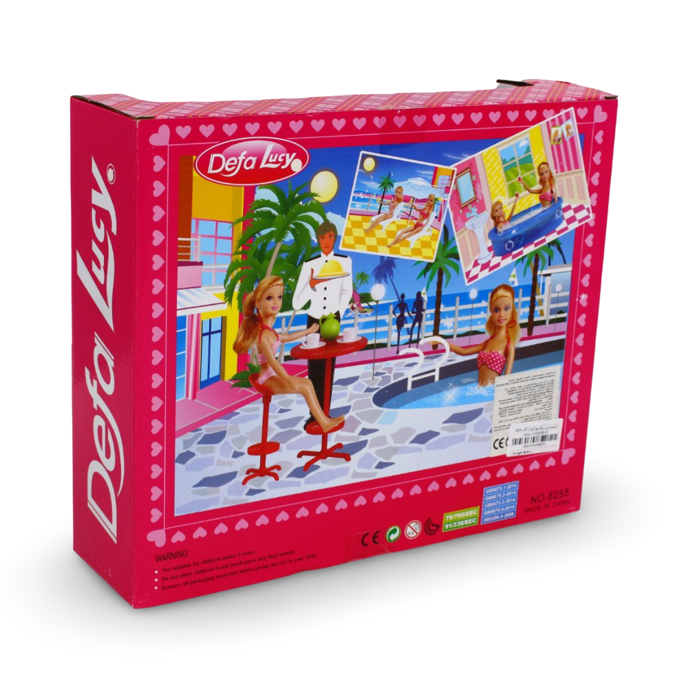 Defa Lucy وقت السباحة – دميتان مع إكسسوارات (13 قطعة)