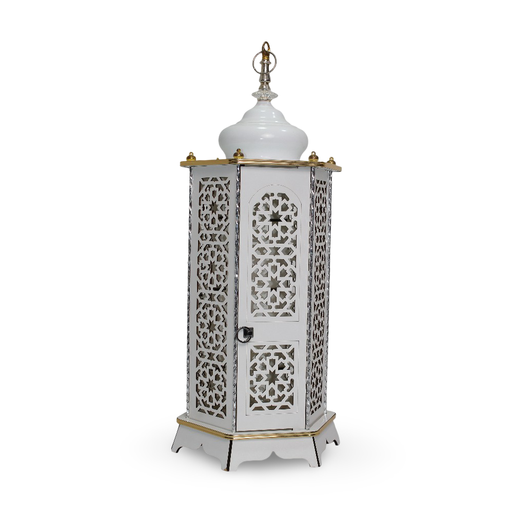 Arabesque LED Ramadan Lantern 70 cm – White - Party - T.w.k