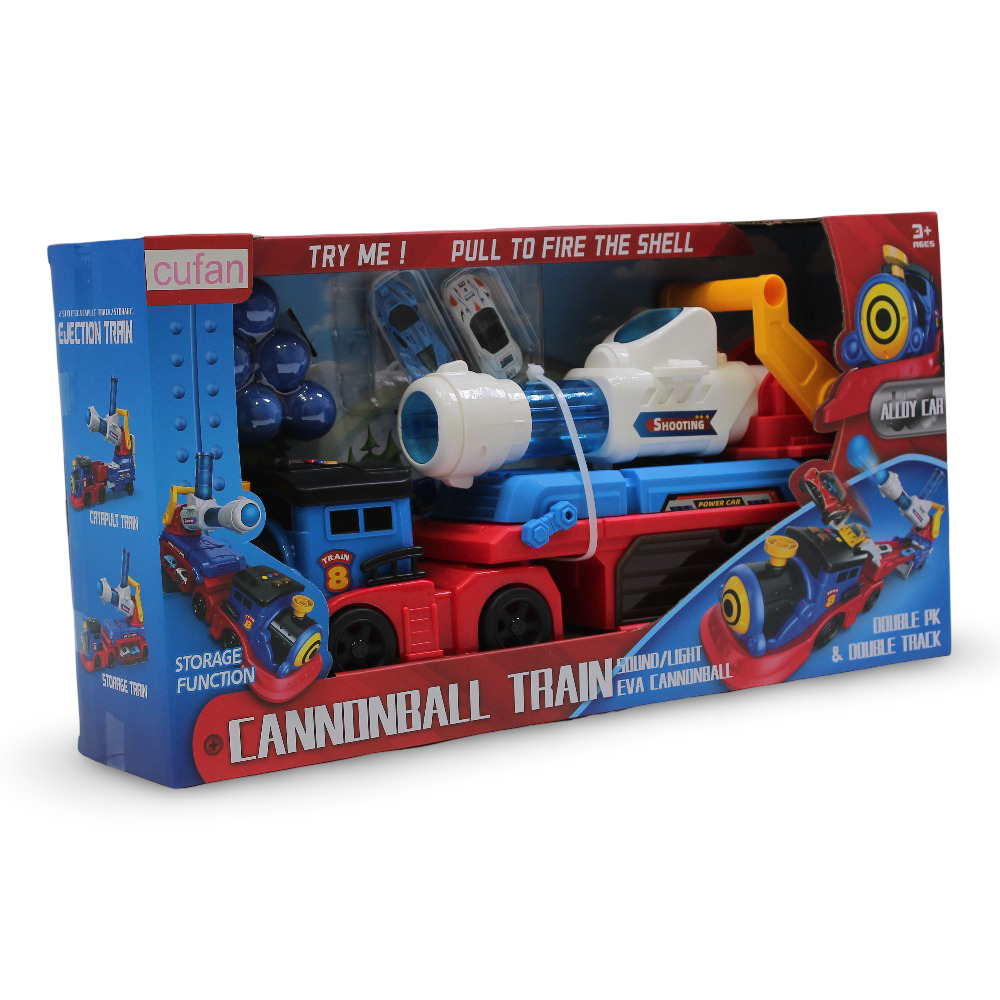 Cufan Thomas Cannonball Train Playset with Cars - Track & Light Effects - Toys