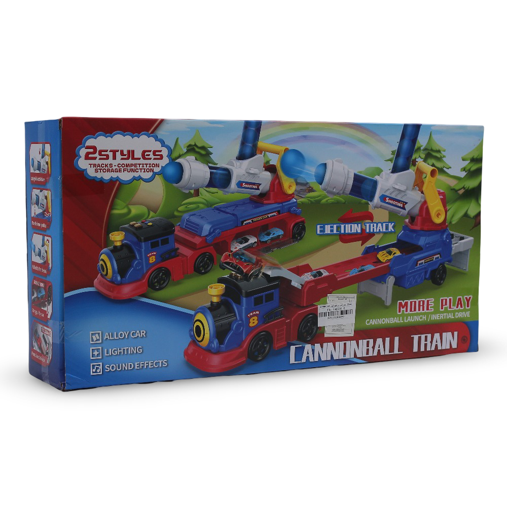 Cufan Thomas Cannonball Train Playset with Cars - Track & Light Effects