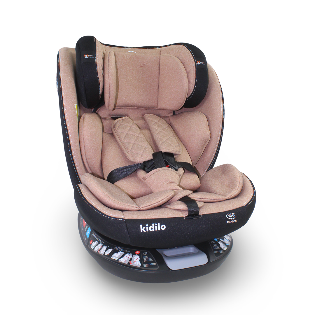 Kidilo G406 360° Rotating Baby Car Seat – Khaki