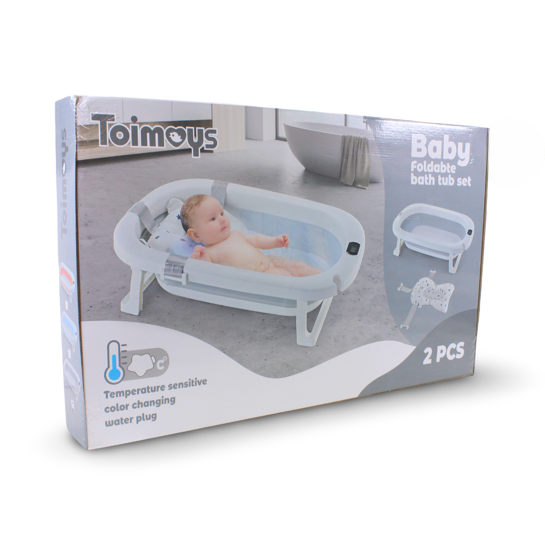Toimoys 5-in-1 Foldable Baby Bath Tub Set – Grey