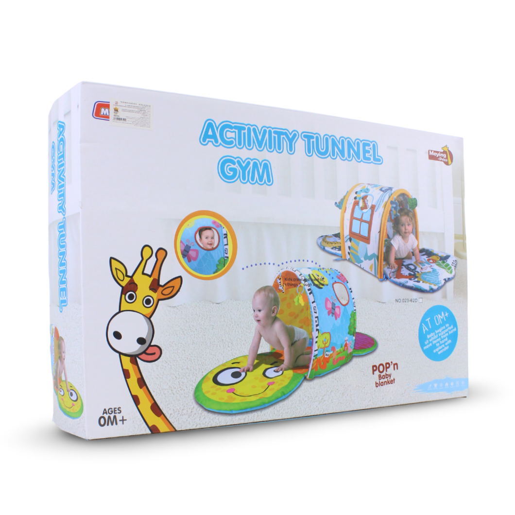 Meying Activity Tunnel Gym & Pop 'n Baby Play Mat – Blue