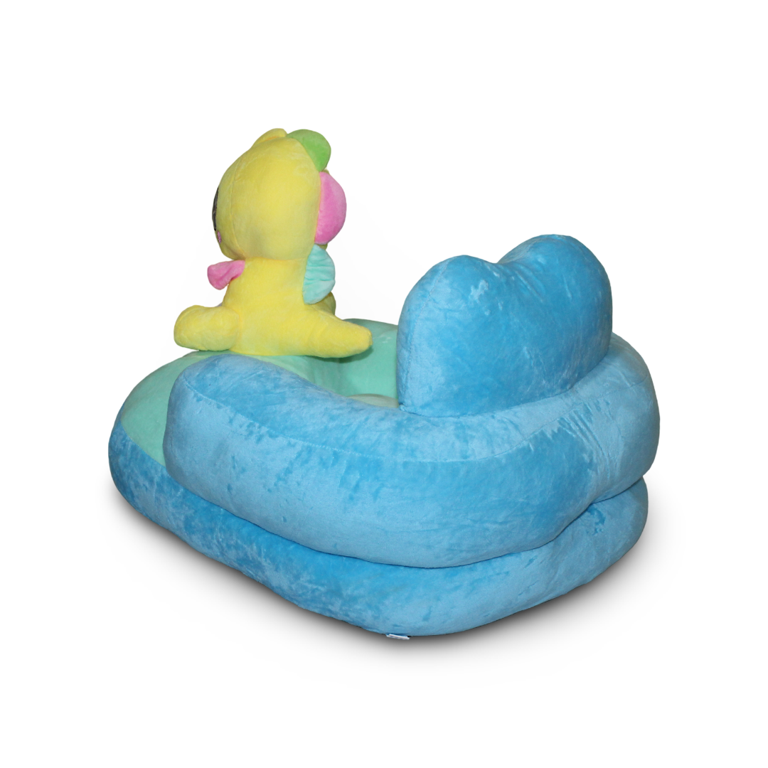 Kids Plush Ride-On Seat with Backrest – Light Blue