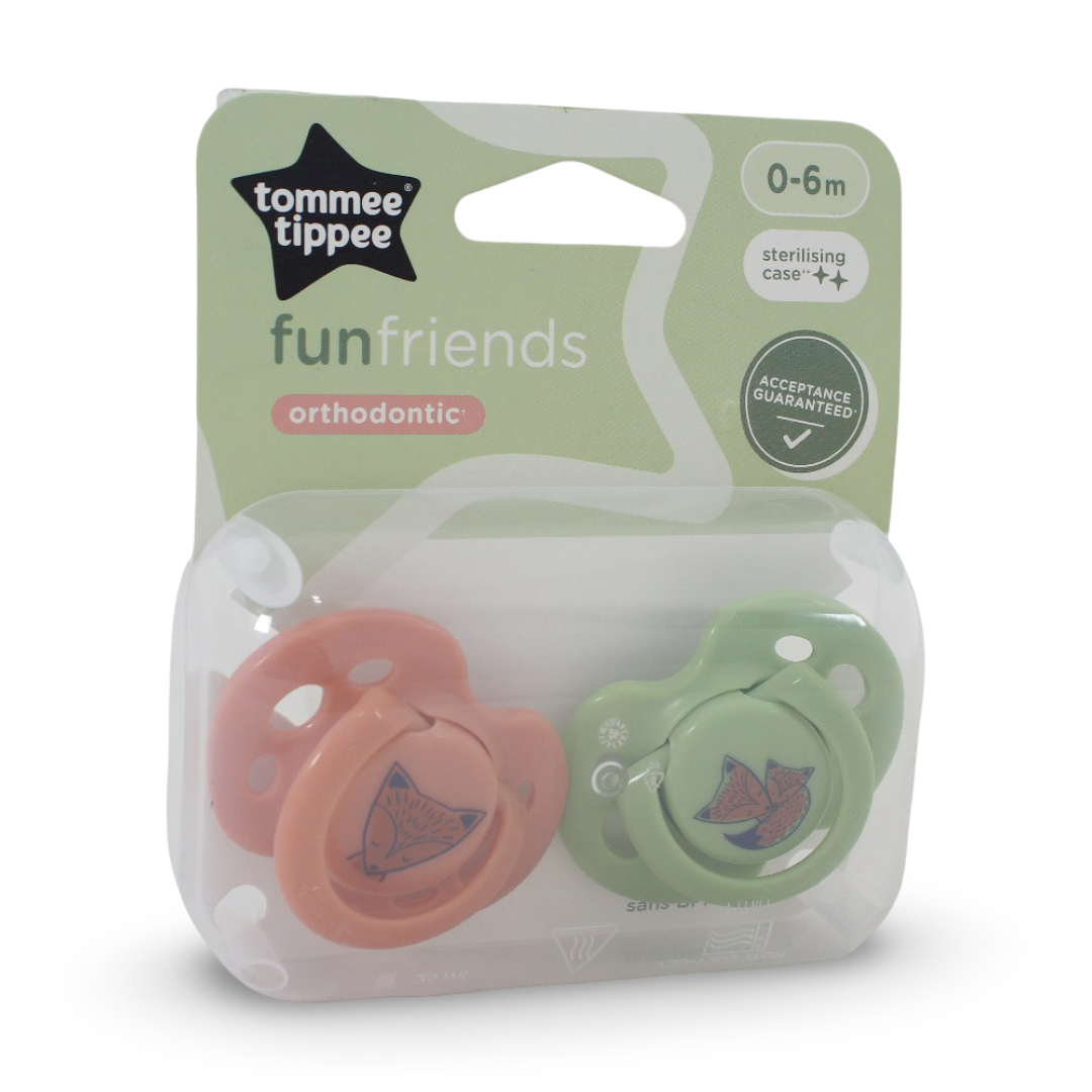 Tommee Tippee Fun Style Soother (0-6m) – Pack of 2 - Baby Essentials