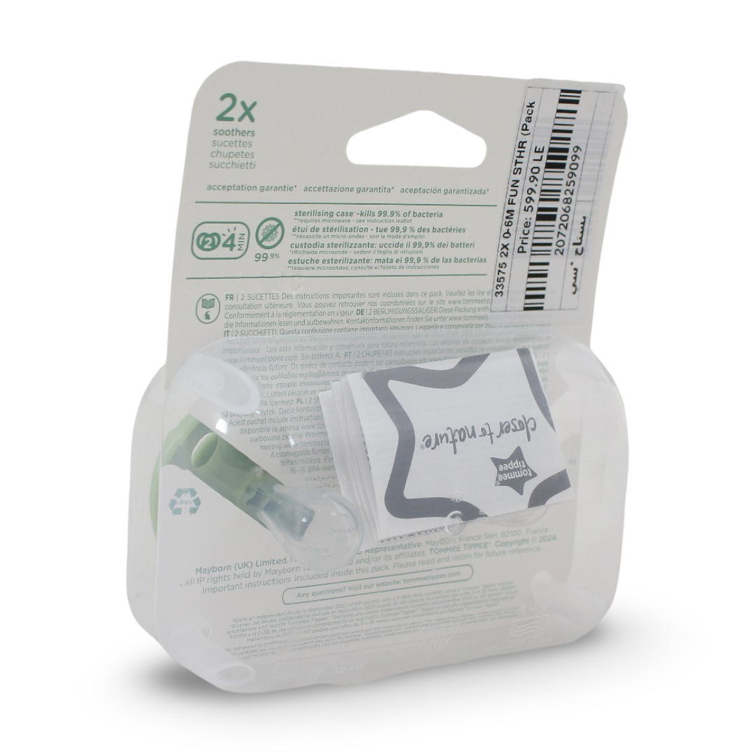 Tommee Tippee Fun Style Soother (0-6m) – Pack of 2