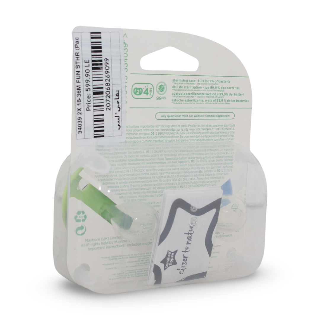 Tommee Tippee Fun Style Orthodontic Soothers (18–36m) – Pack of 2