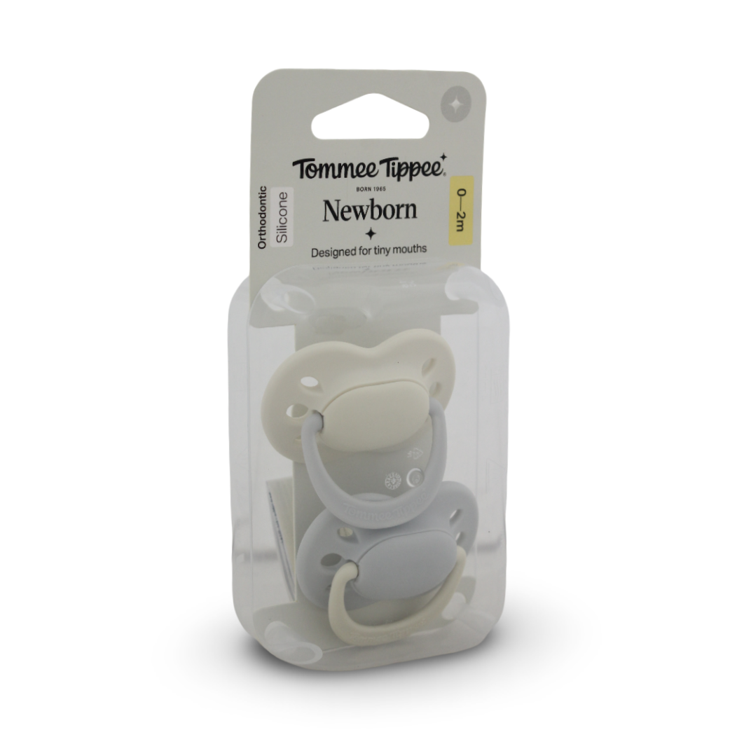 Tommee Tippee Newborn Silicone Pacifier 0-2m – Grey - Baby Essentials