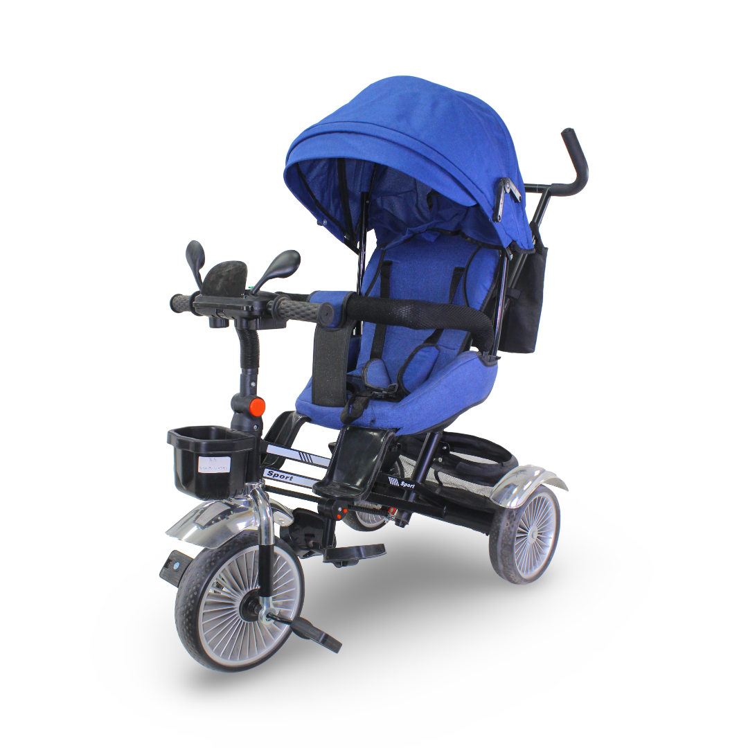 4-in-1 Convertible Baby Tricycle and Stroller – Blue