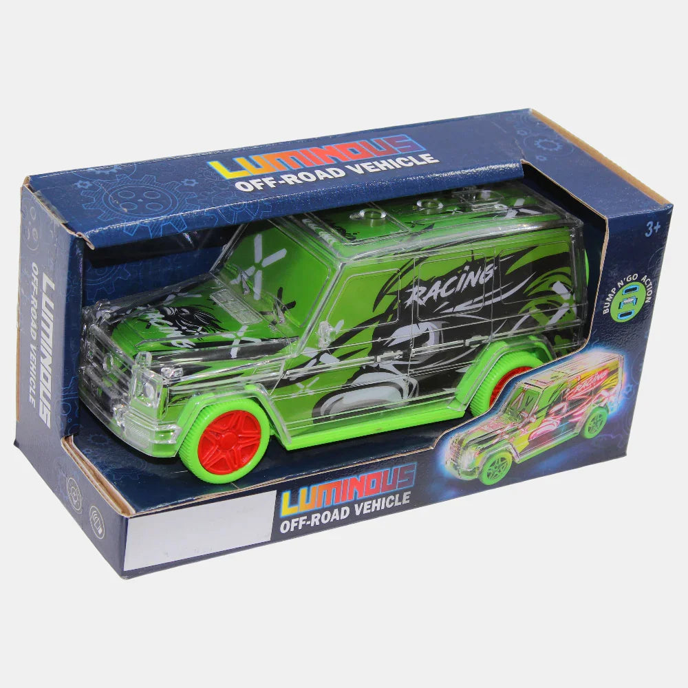 G-Class Bump and Go Off-Road Car Toy with Music and Light - Green - Toys - OKO