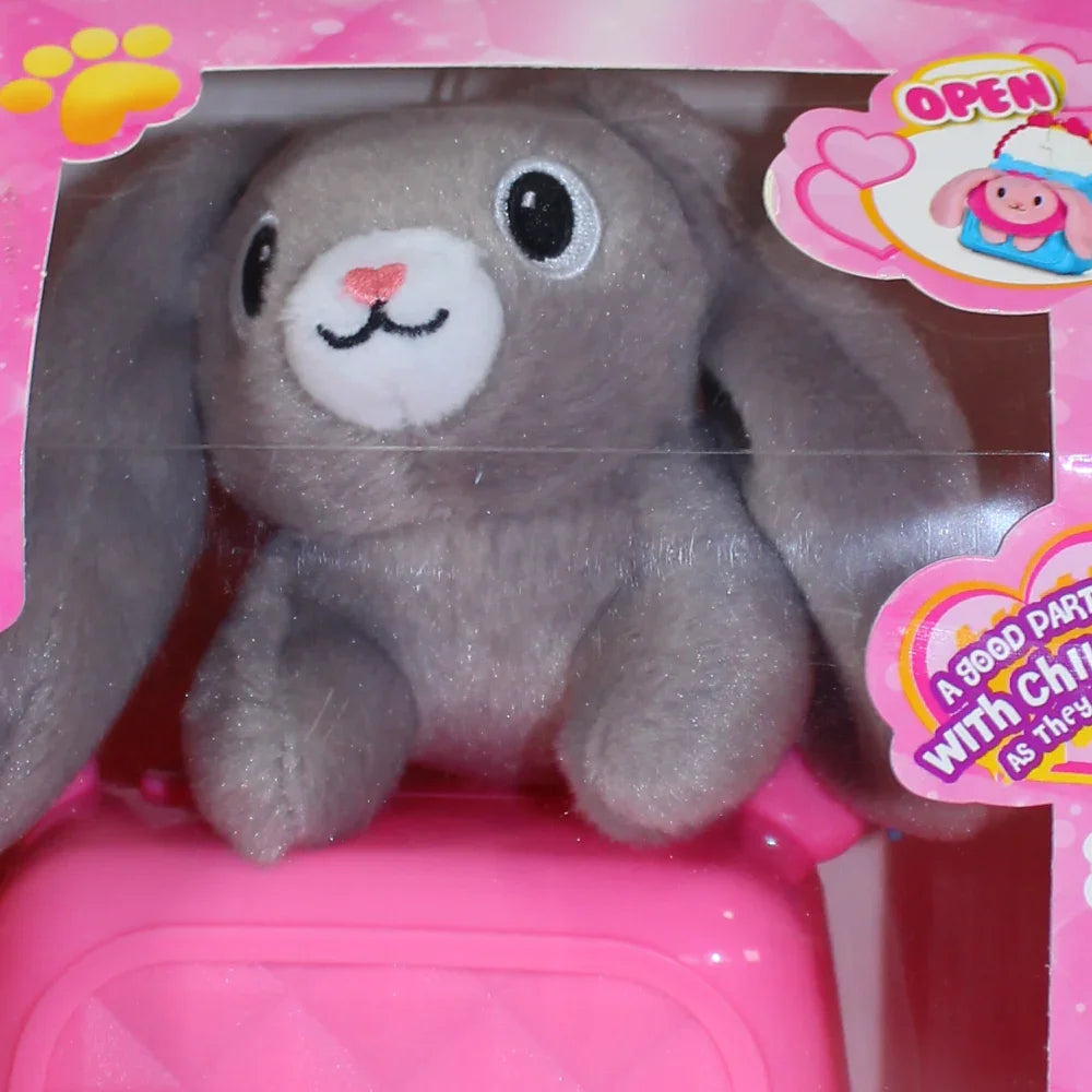 Stuffed Rabbit with Handbag – Grey