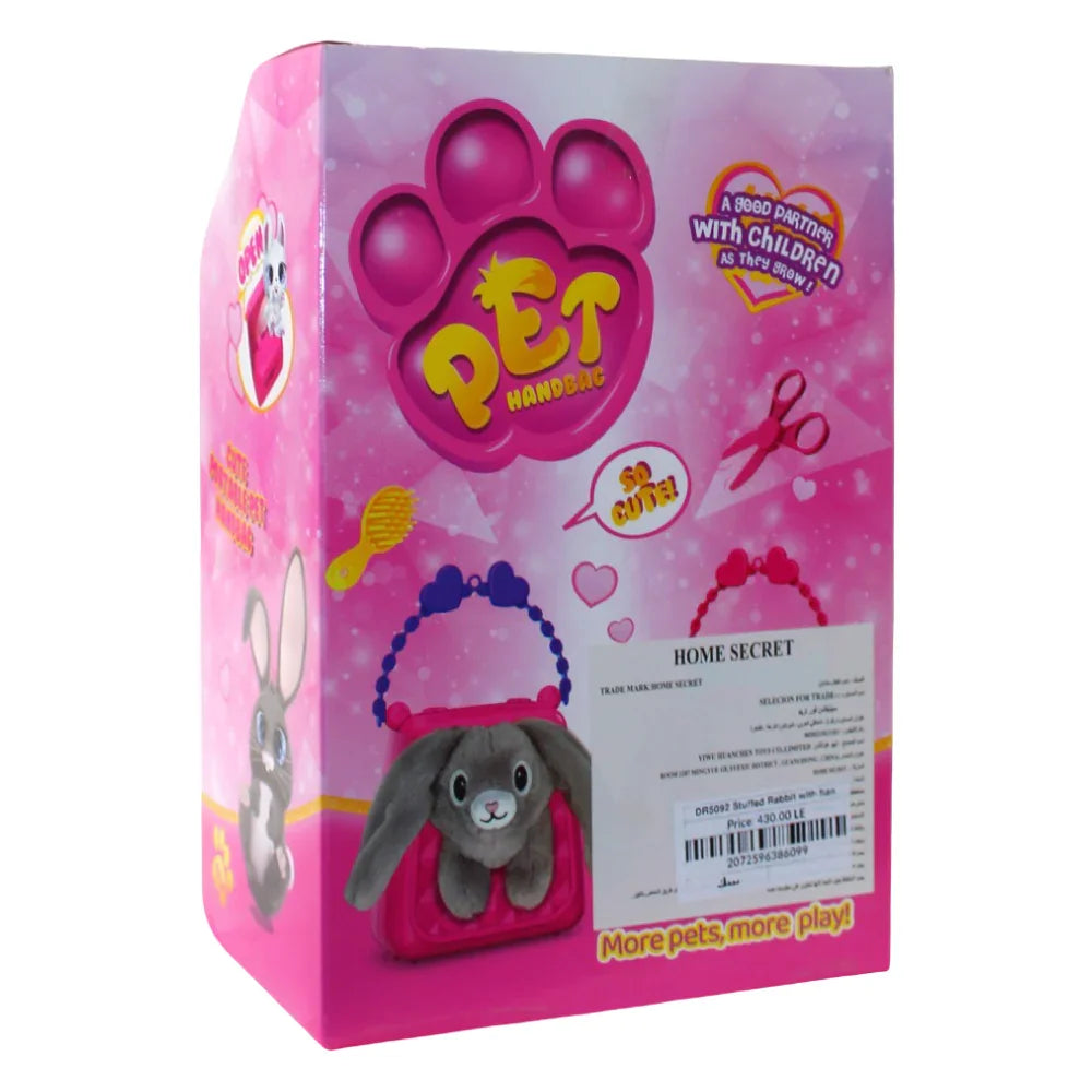 Stuffed Rabbit with Handbag – Pink