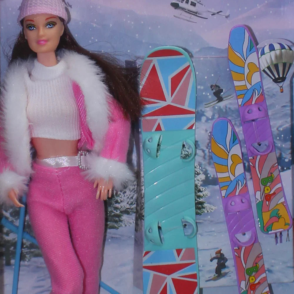 Q.Joele Ski Suit 11.5-Inch Jointed Doll – Pink