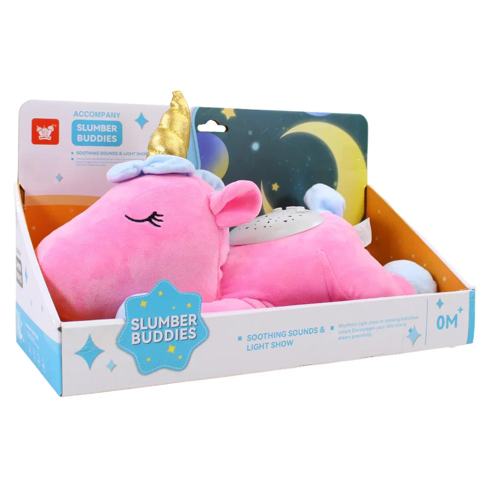 Soothing Colorful Projection Unicorn Plush Toy – Pink