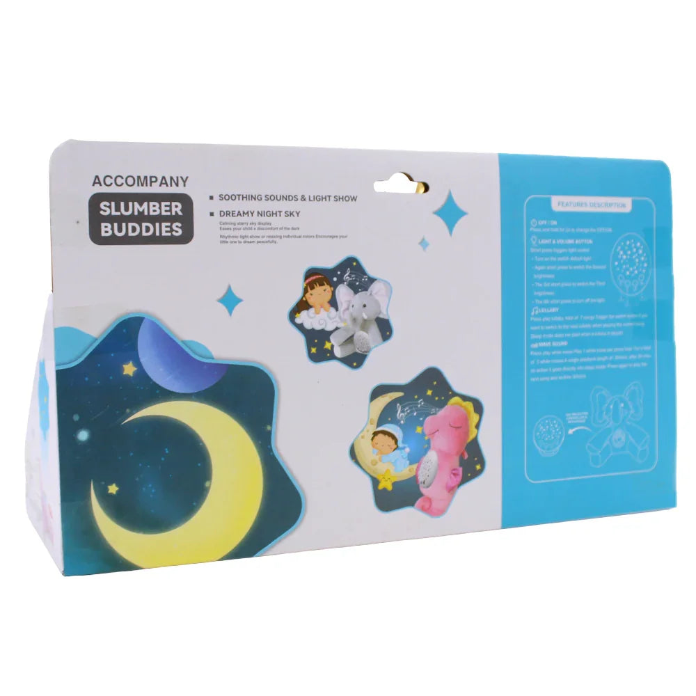 Soothing Colorful Projection Unicorn Plush Toy – Light Blue