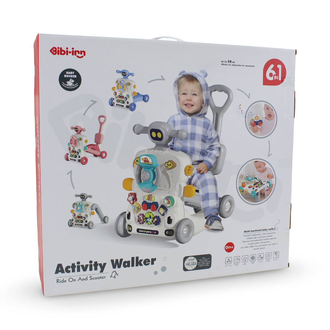 Bibi-inn 6-in-1 Baby Activity Walker – Pink
