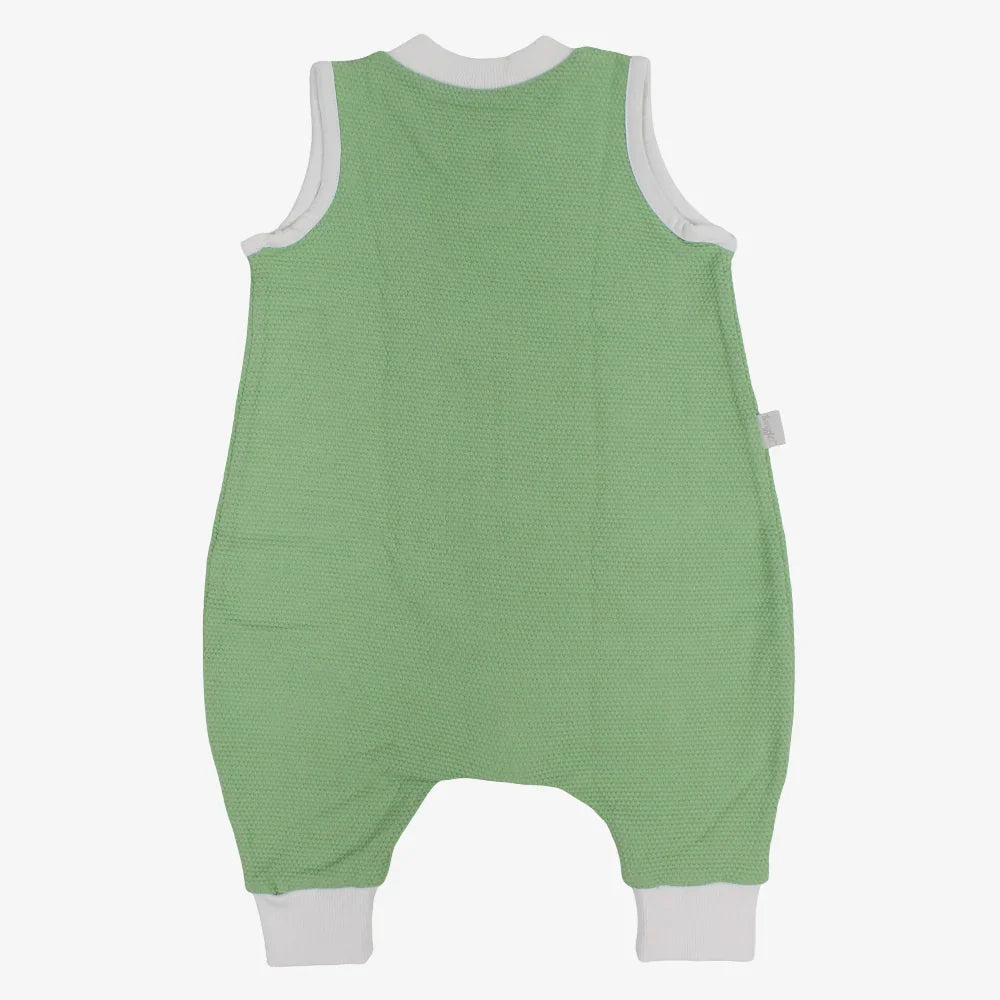 Boys Cotton Sleeveless Footless Onesie - Mint with Crocodile Print
