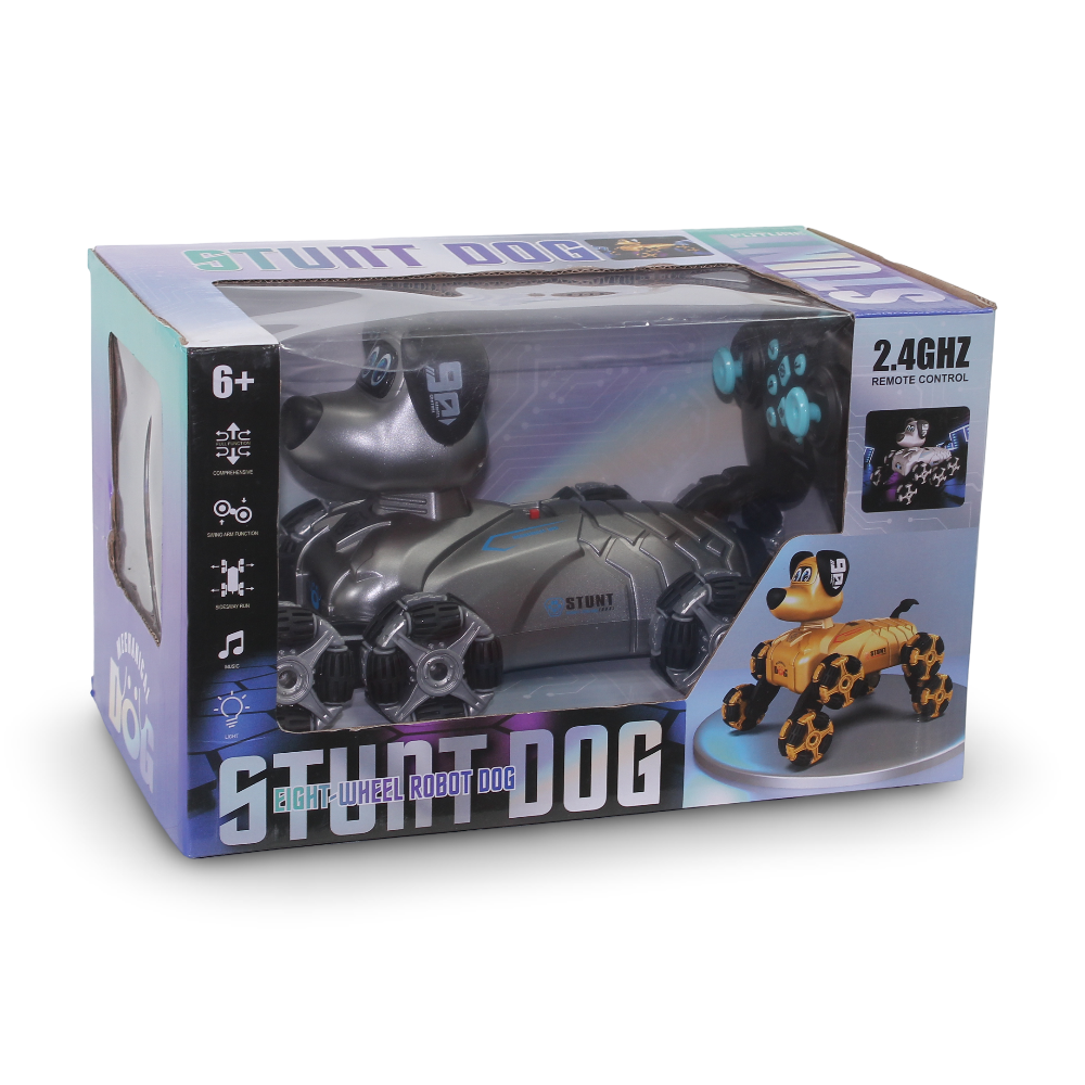 R/C Stunt Dog Eight Eheel Ropot Dog - Silver