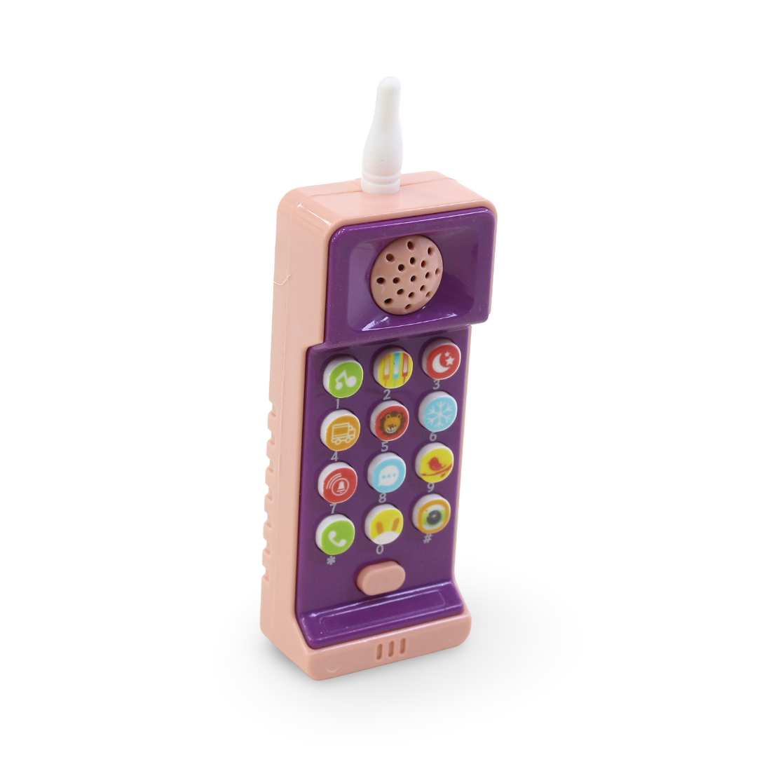 Puzzule Baby Style Rabbit Face Play Cell Phone Toy – Salmon - Toys - For Baby