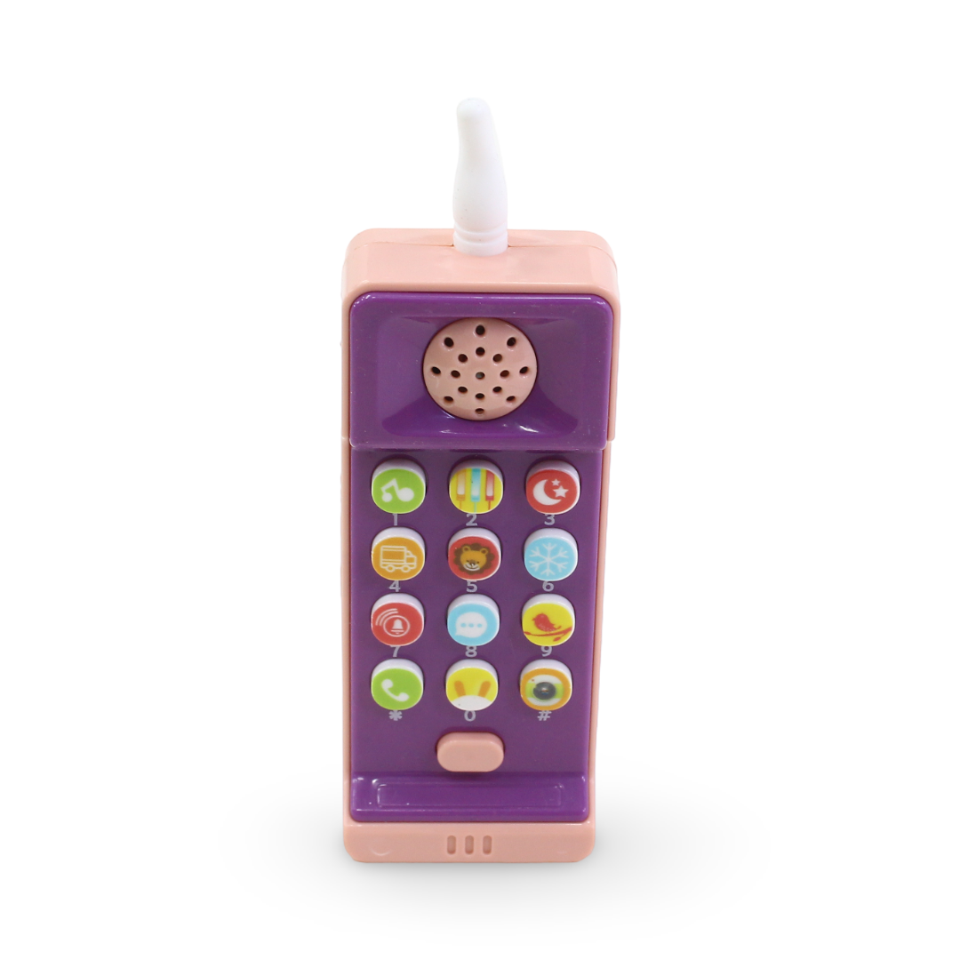 Puzzule Baby Style Rabbit Face Play Cell Phone Toy – Salmon