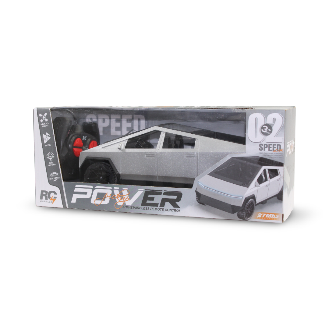 Tesla Cybertruck Speed Power 1:16 Scale RC Toy Car – Silver