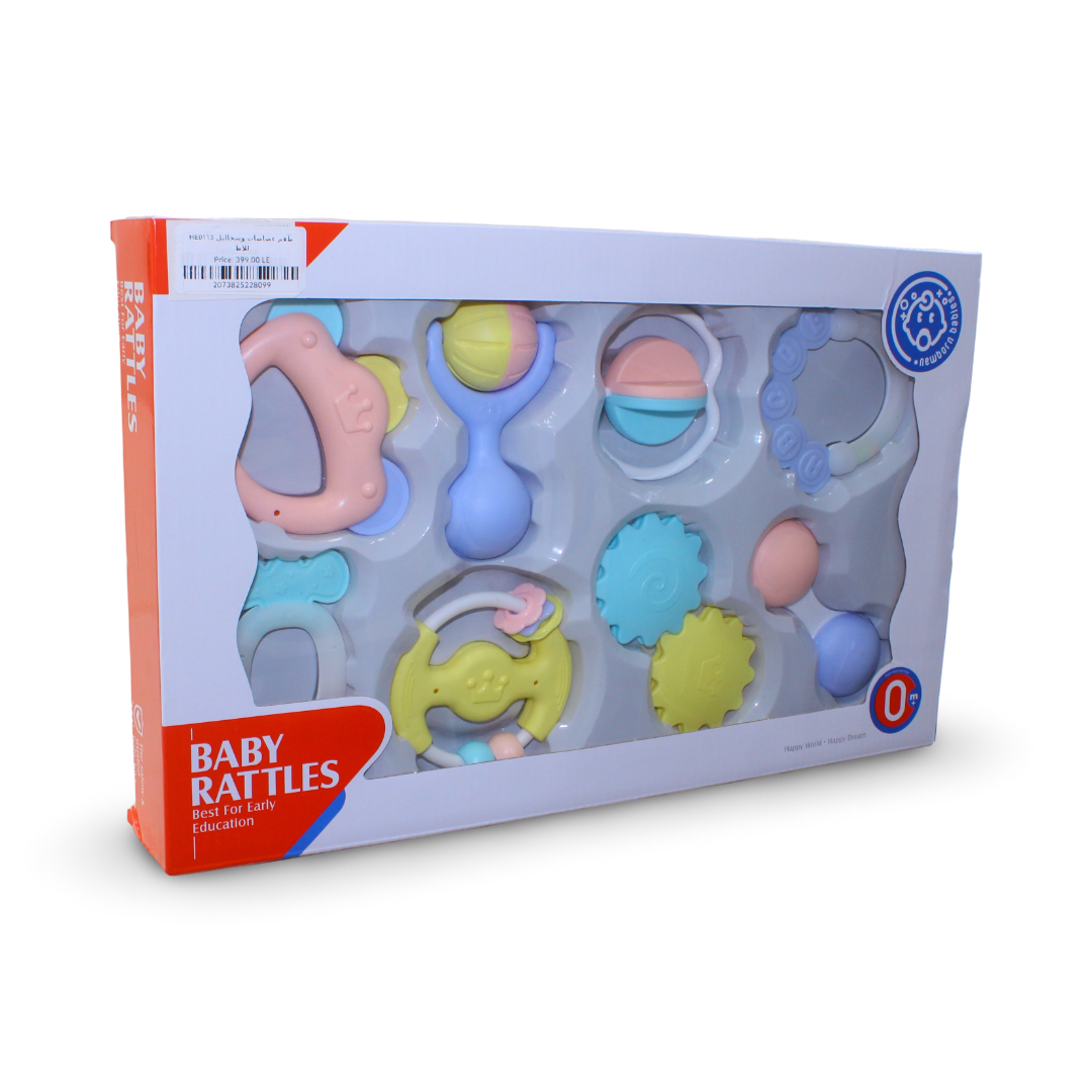 Huanger Baby Rattles & Teether Toy Set – 8 Pcs