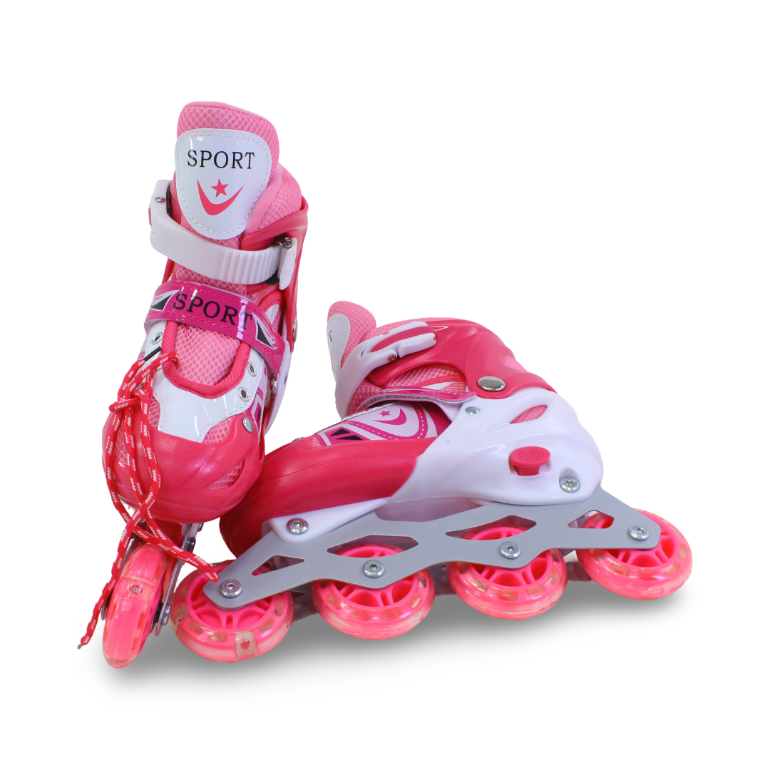 Sport Single-Row Adjustable Roller Skates (35-38) – Fuchsia