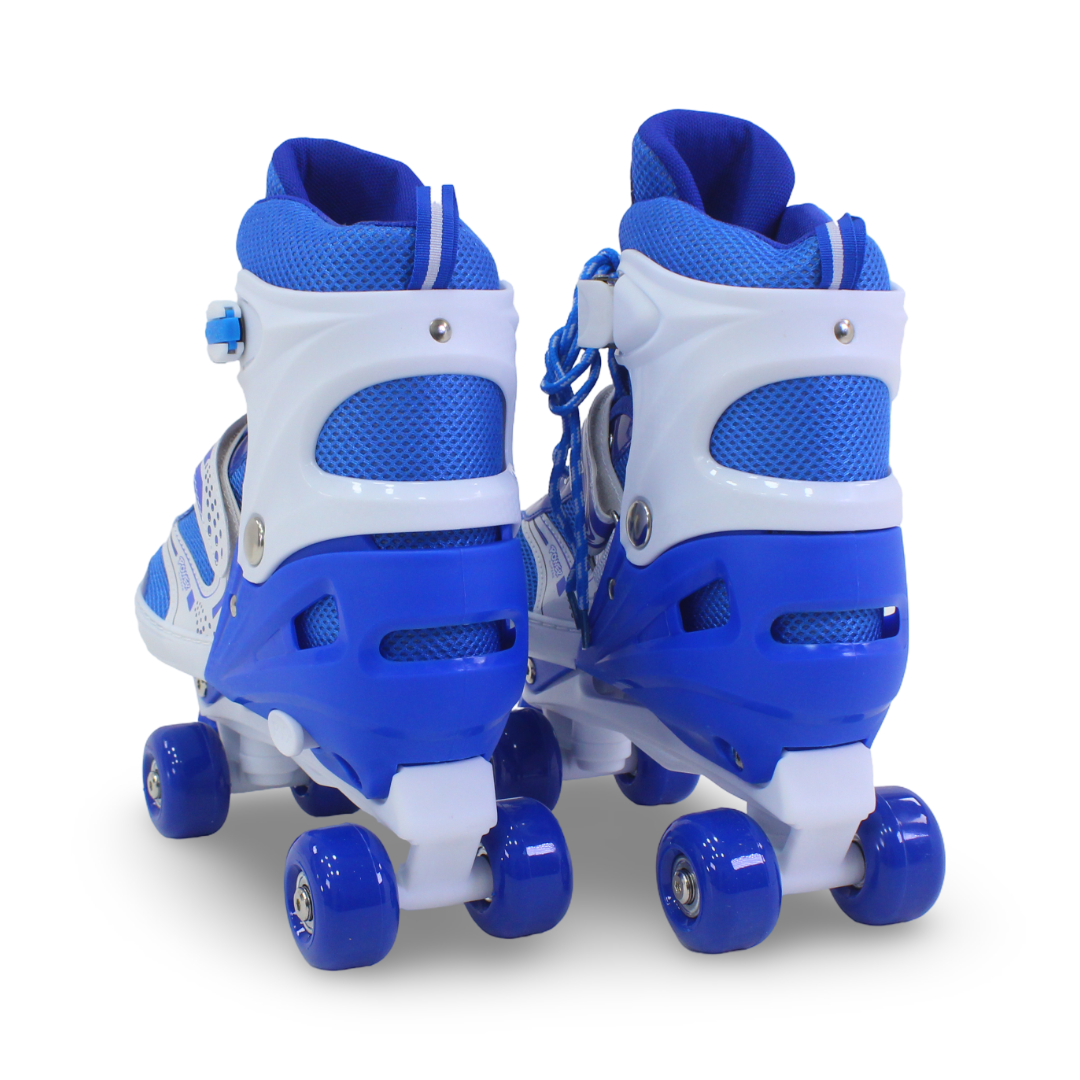 Sport Double Wheels Adjustable Kids' Roller Skates (L Size) – Blue