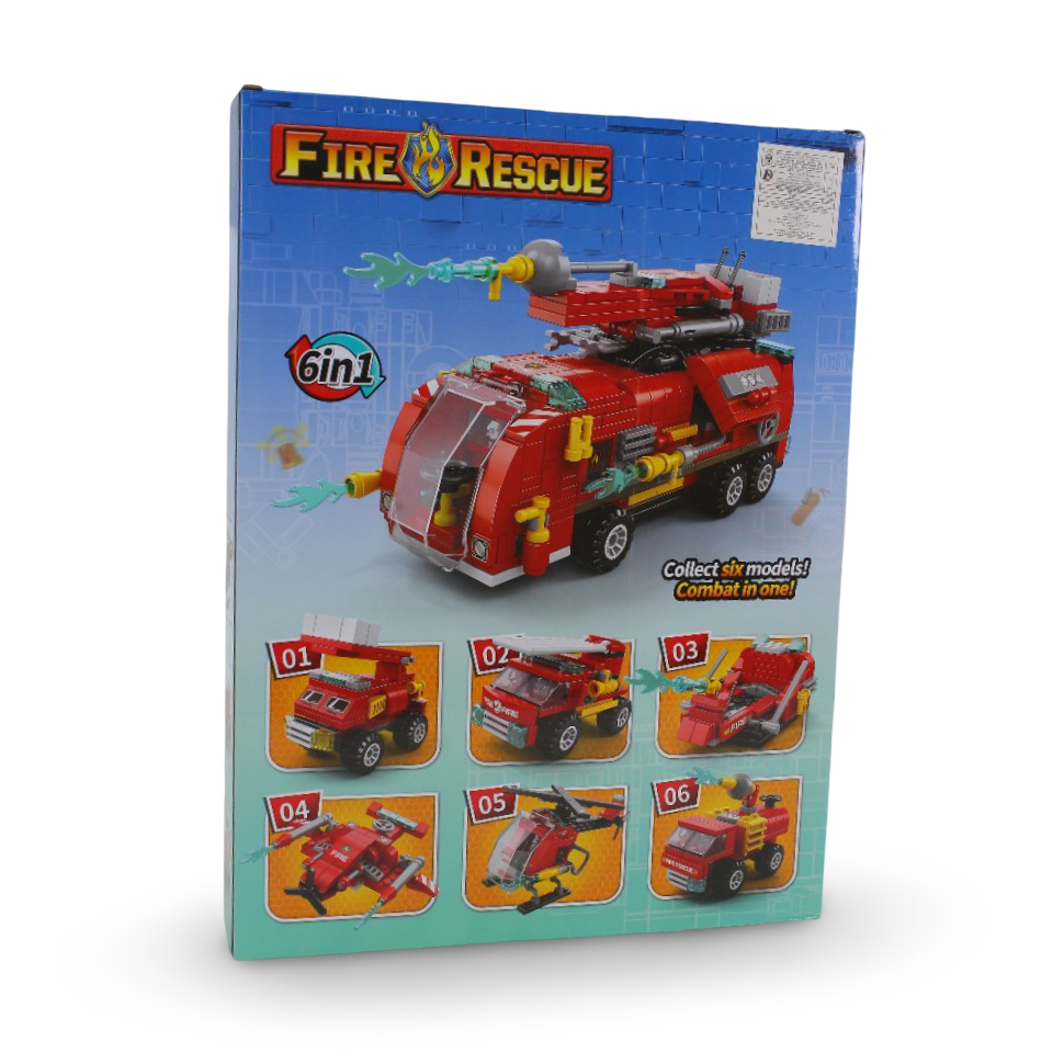 6-in-1 Fire Rescue Building Blocks – 493 Pcs