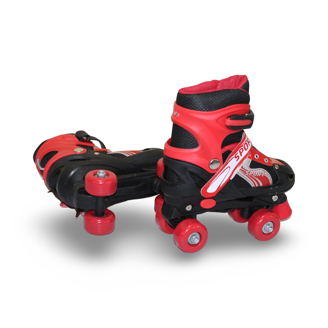 عجلات تزلج للأطفال 4 عجلات من آر جي – أحمر (وسط)