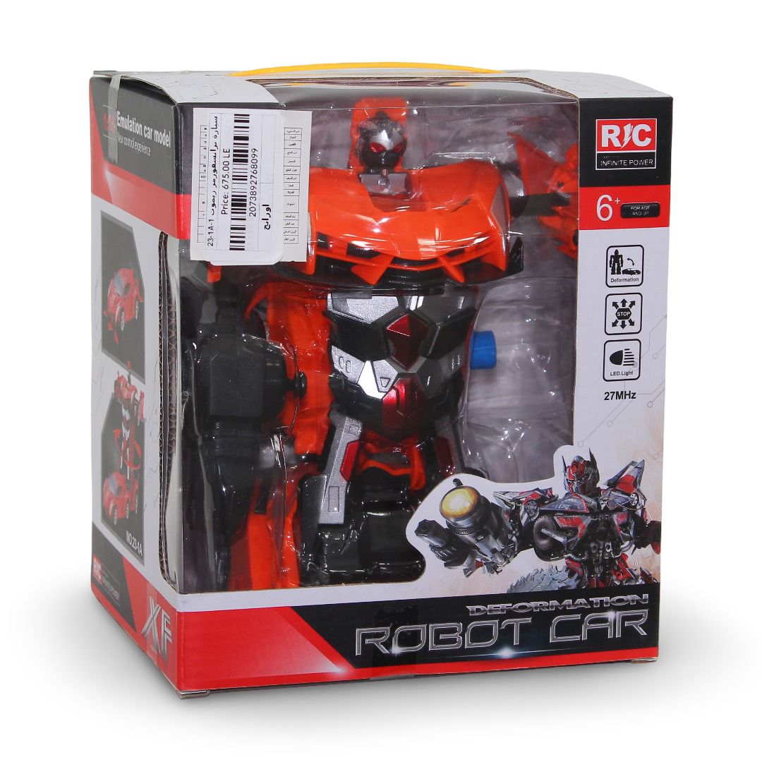 Radio Controlled Transformable Robot Car Toy – Orange - Toys - OKO