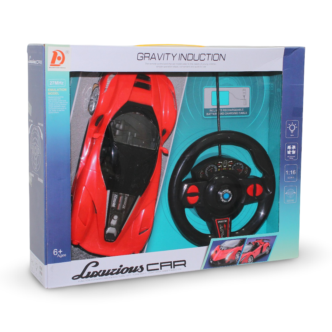 Luxurious RC Car with Gravity Induction Steering – Red & Black - Toys