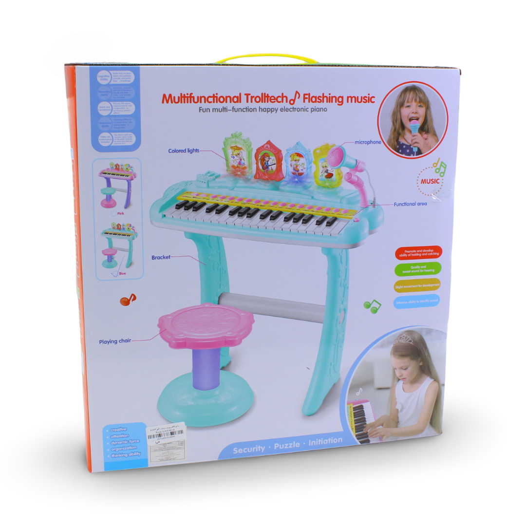 Multifunctional 37-Key Kids Electronic Piano Keyboard Set – Aqua