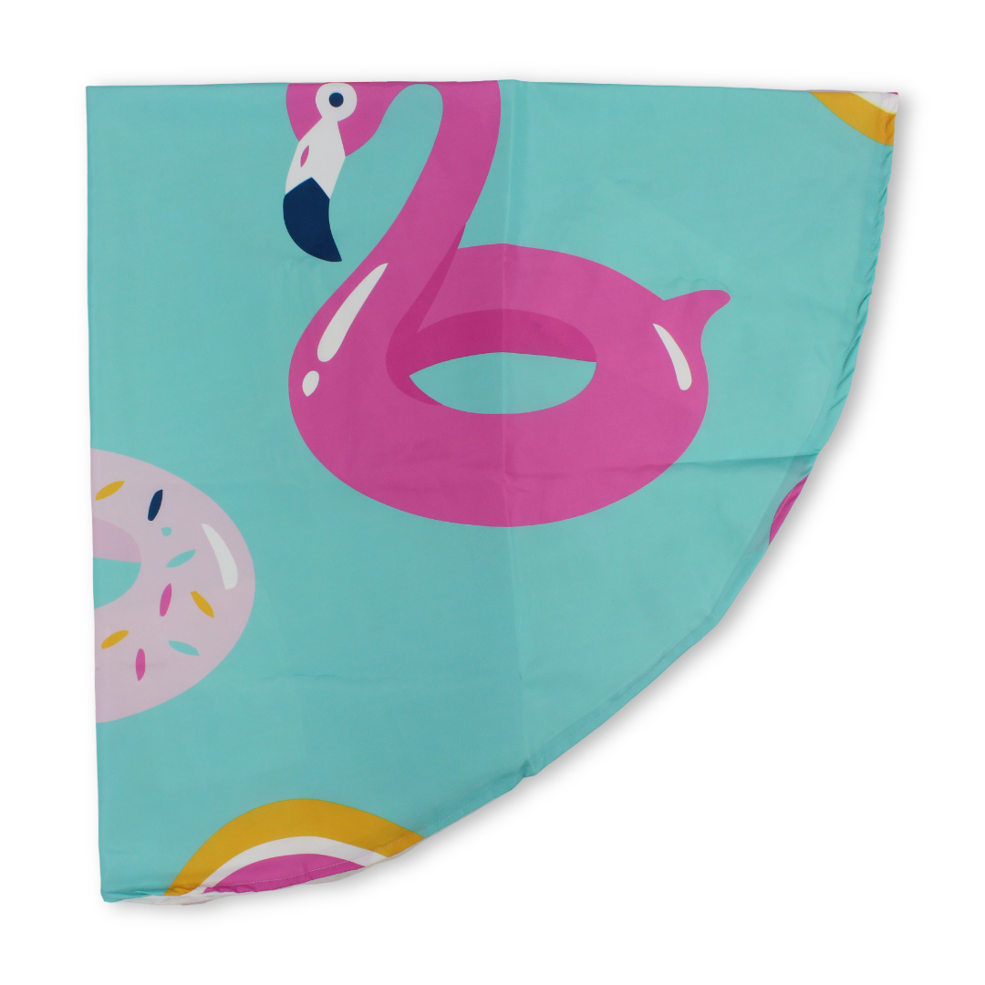 Double Layer Waterproof Beach Blanket Round Diameter 140cm – Flamingo - Summer - Eleven Group for E-Marketing
