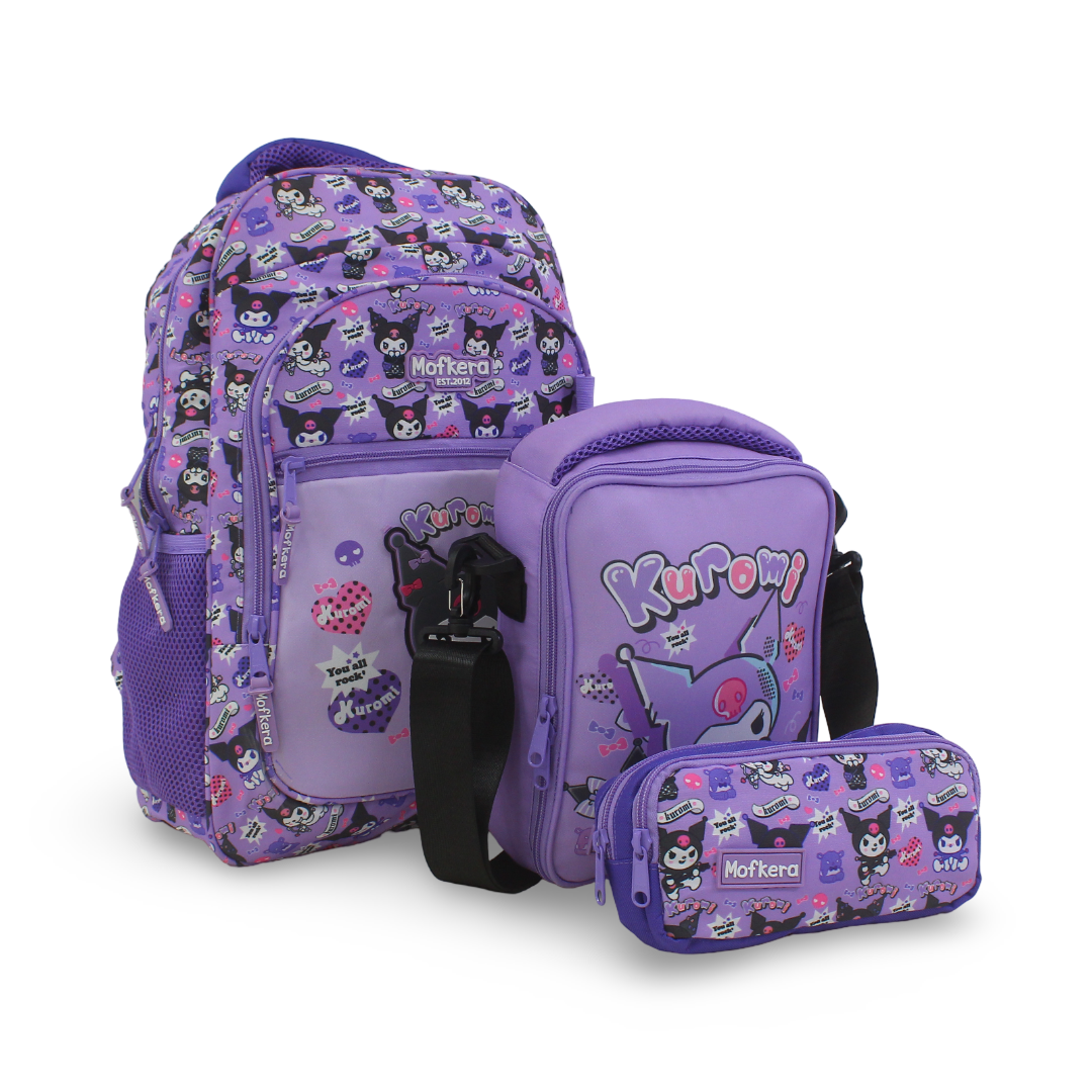 Mofkera 18-Inch Backpack with Waterproof Lunch Bag & Pencil Case - School