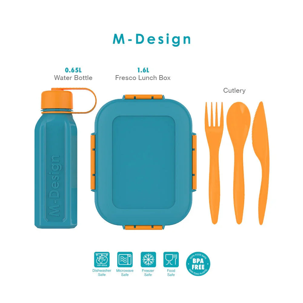 M-Design Lunch Set - 1.6 L Teal/Orange