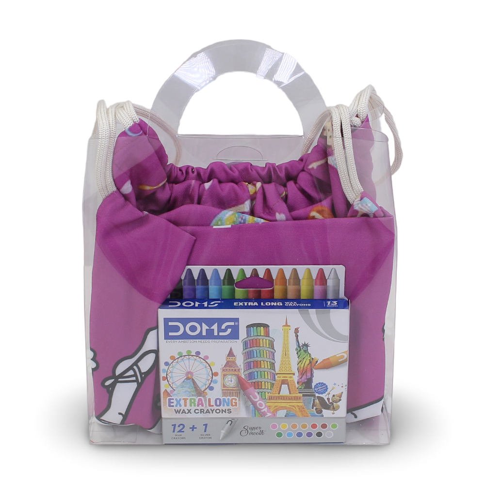 Coloring Drawstring Bag - Ballerina + Colors Box - School - Stitch and Sketch
