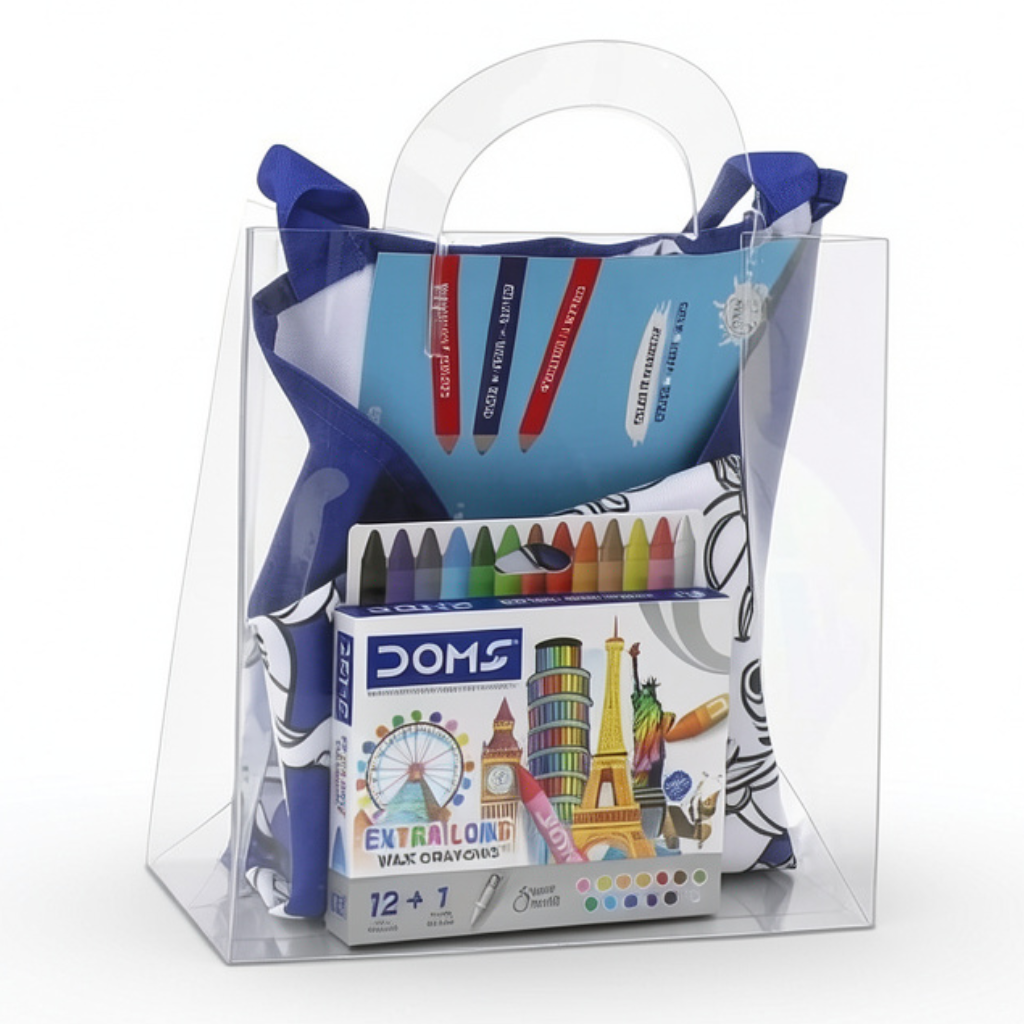 Paw Patrol Coloring Apron + Doms Extra Long Wax Crayons Set - School - Stitch and Sketch