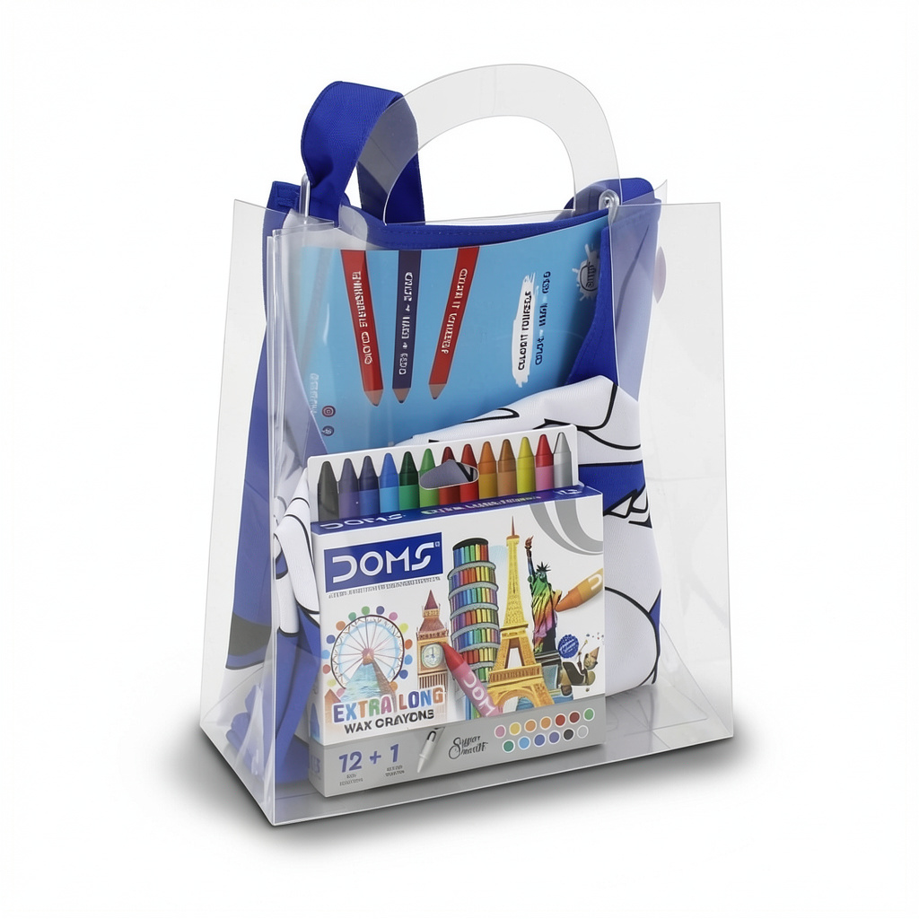 Pokemon Coloring Apron + Doms Extra Long Wax Crayons Set - School - Stitch and Sketch