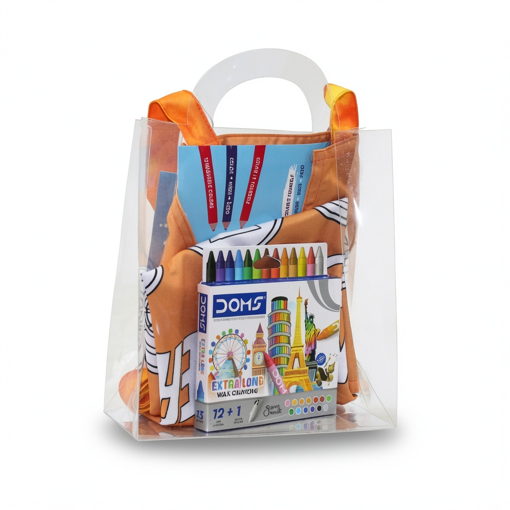 Avengers Coloring Apron + Doms Extra Long Wax Crayons Set - School - Stitch and Sketch