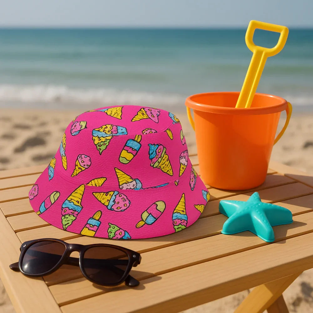 Bucket Hat - Ice Cream Print - Clothing - Stitch and Sketch