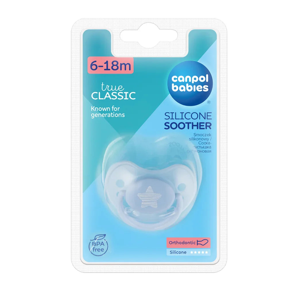 Canpol Babies Silicone Orthodontic Soother 6-18m – Blue - Baby Essentials