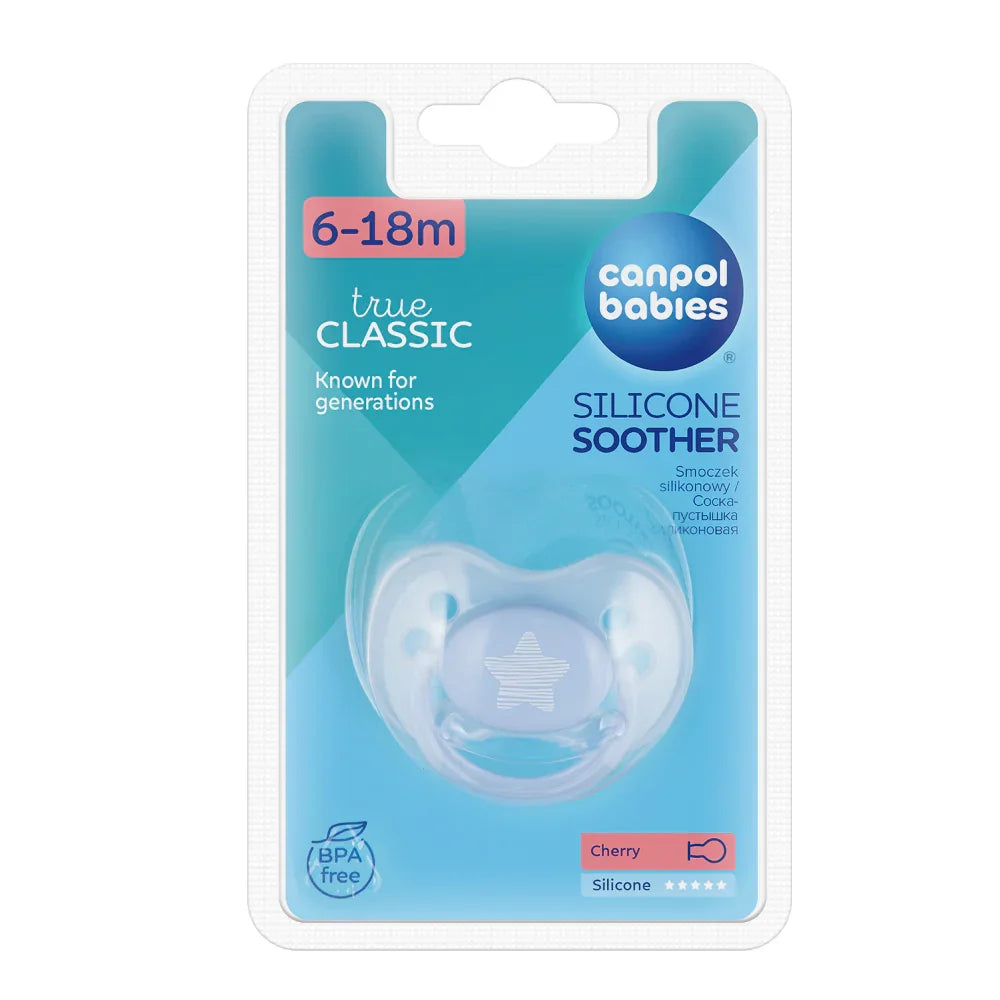Canpol Babies Silicone Cherry Soother 6-18m – Blue - Baby Essentials