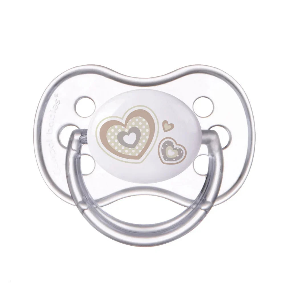 Canpol Babies Silicone Symmetrical Pacifier with Cap 6–18m – White