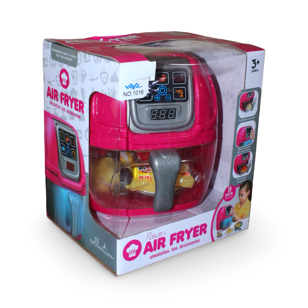 Kids Air Fryer Playset with Lights & Color-Changing Food – 9 Pieces - Toys - OKO