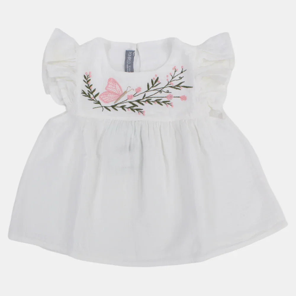 Baby Girls Cotton Blouse with Cute Butterfly